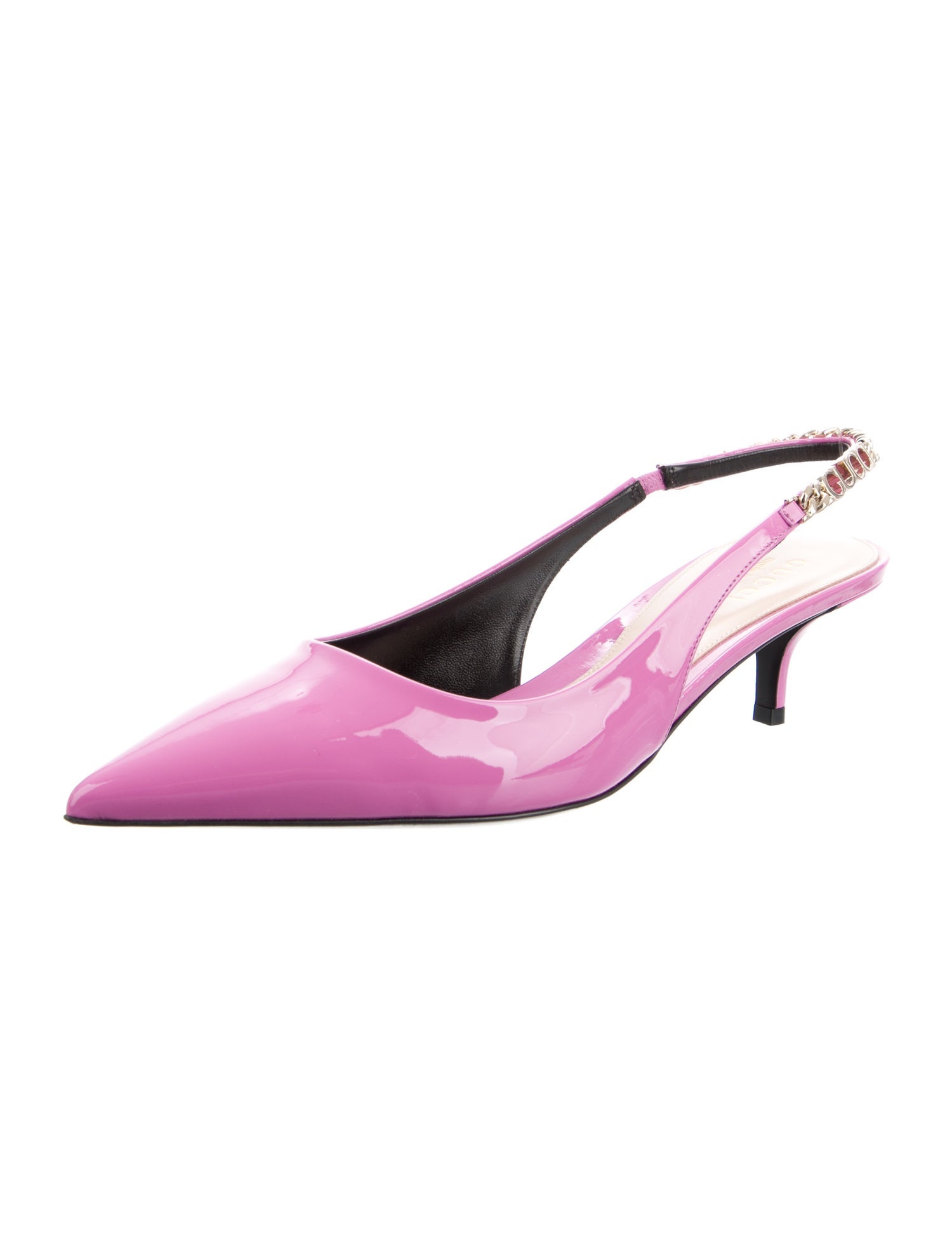 Gucci Signoria Patent Leather Slingback Pumps