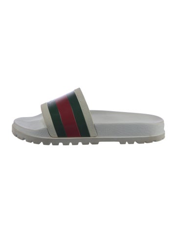 Gucci Sandals Web Accent Rubber Slides UK 11 | 11.5