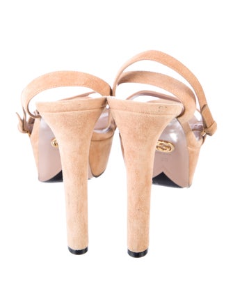 Gucci Interlocking G Logo Suede Sandals