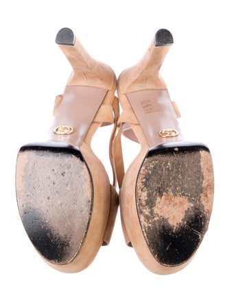 Gucci Interlocking G Logo Suede Sandals