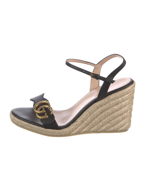 Gucci Double G Logo Leather Espadrilles