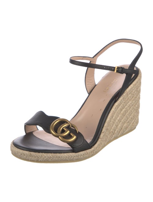 Gucci Double G Logo Leather Espadrilles