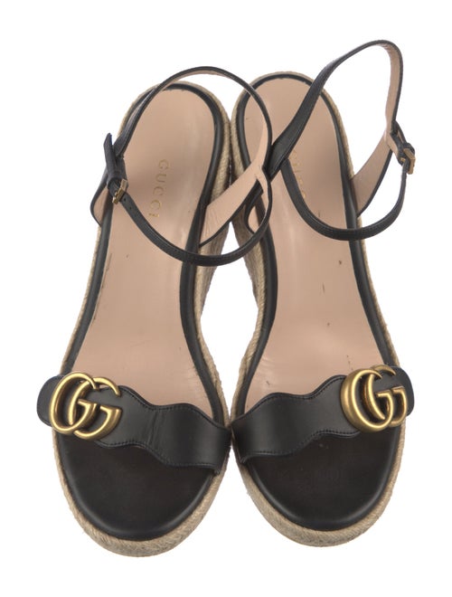 Gucci Double G Logo Leather Espadrilles