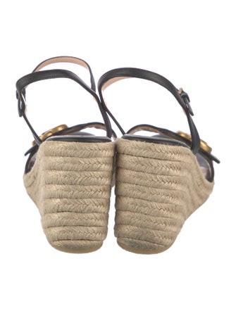 Gucci Double G Logo Leather Espadrilles