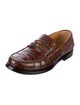 Gucci Web Accent Crocodile Loafers