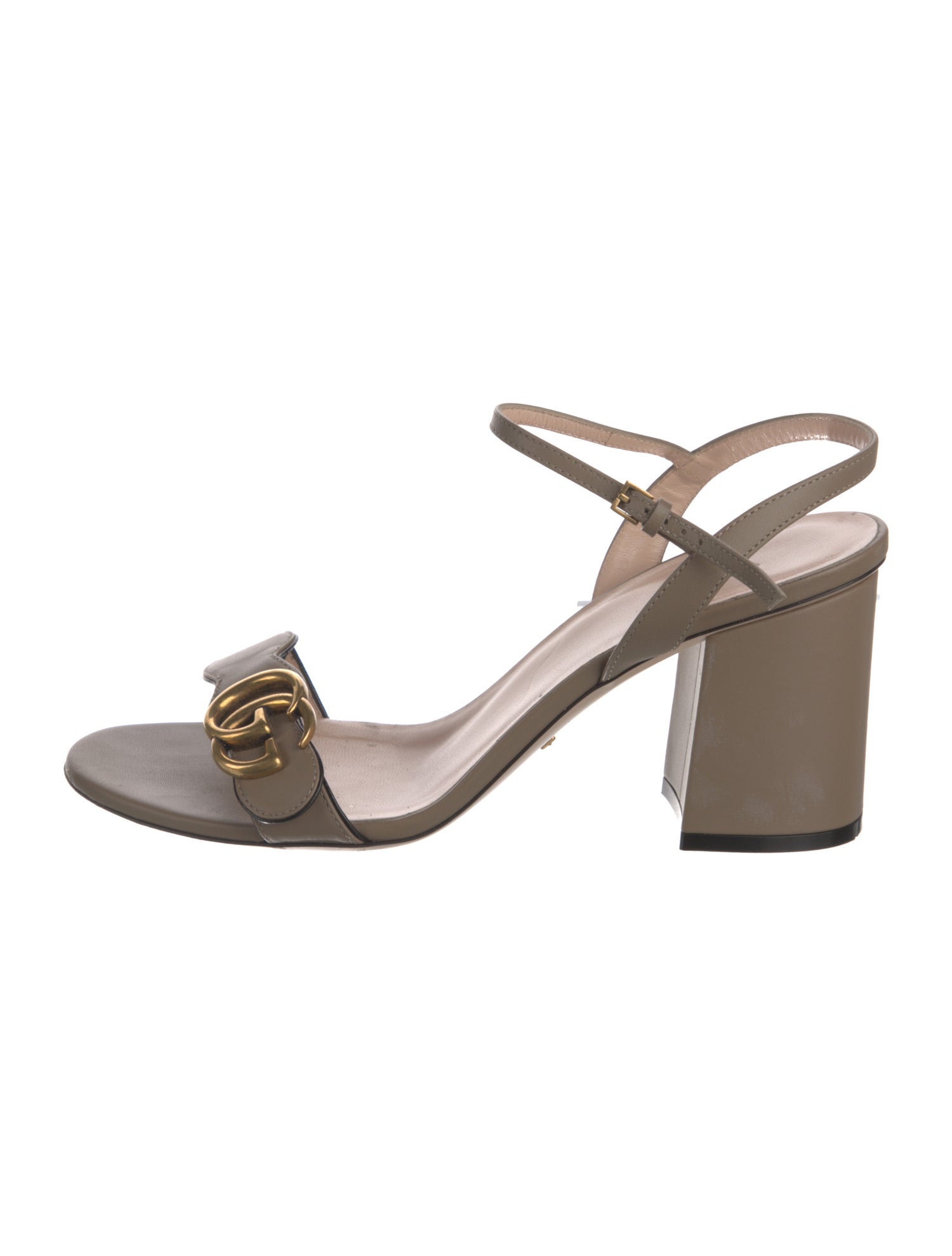 Gucci Double G Logo Leather Sandals