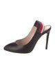Gucci Sylvie Web Accent Leather Slingback Pumps