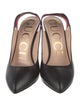 Gucci Sylvie Web Accent Leather Slingback Pumps