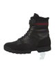Gucci Web Accent Leather Combat Boots