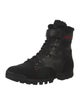Gucci Web Accent Leather Combat Boots