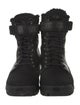 Gucci Web Accent Leather Combat Boots