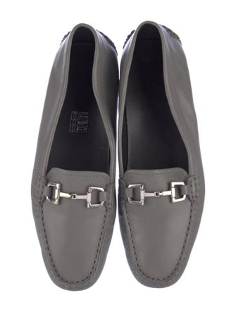 Gucci Web Accent Leather Loafers