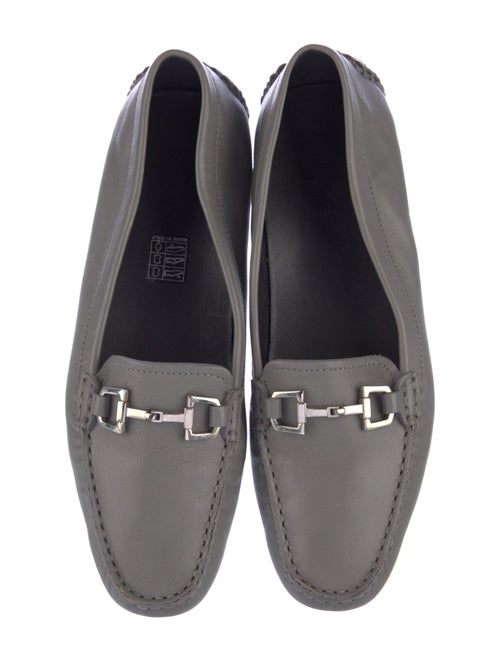 Gucci Web Accent Leather Loafers
