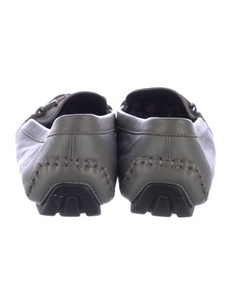 Gucci Web Accent Leather Loafers