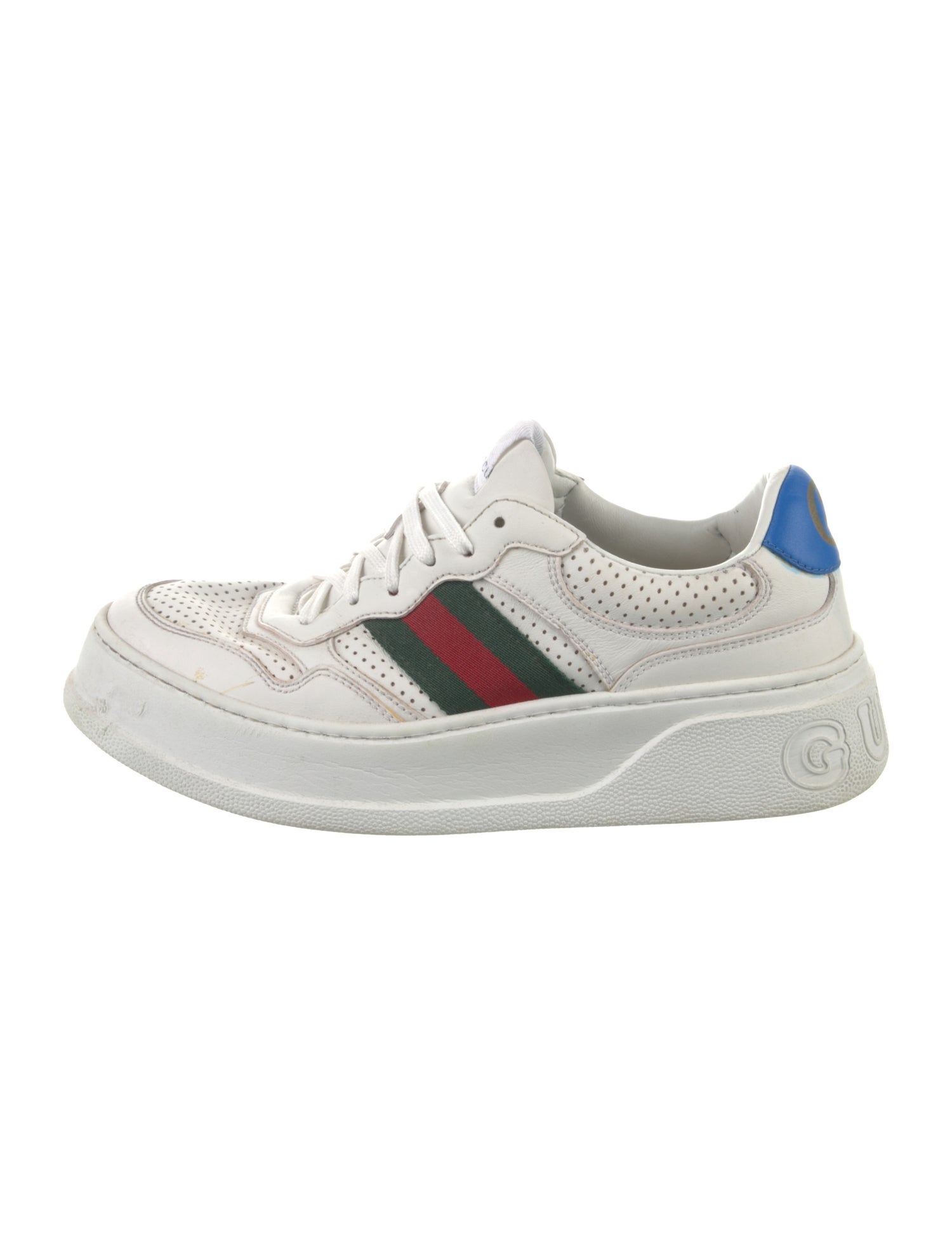 Gucci Web Accent Leather Sneakers