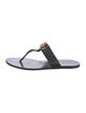 Gucci Double G Logo Leather Flip Flops