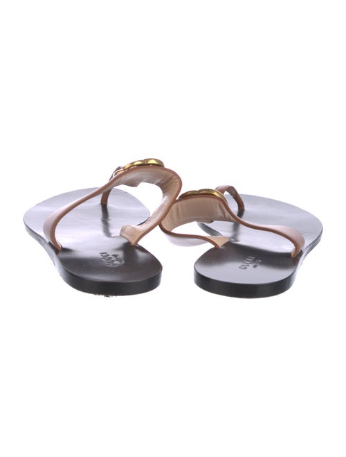 Gucci Double G Logo Leather Slides