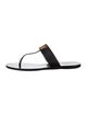Gucci Double G Logo Leather Flip Flops