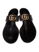 Gucci Double G Logo Leather Flip Flops