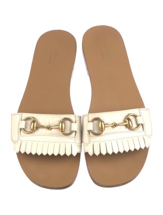 Gucci Horsebit Accent Leather Slides