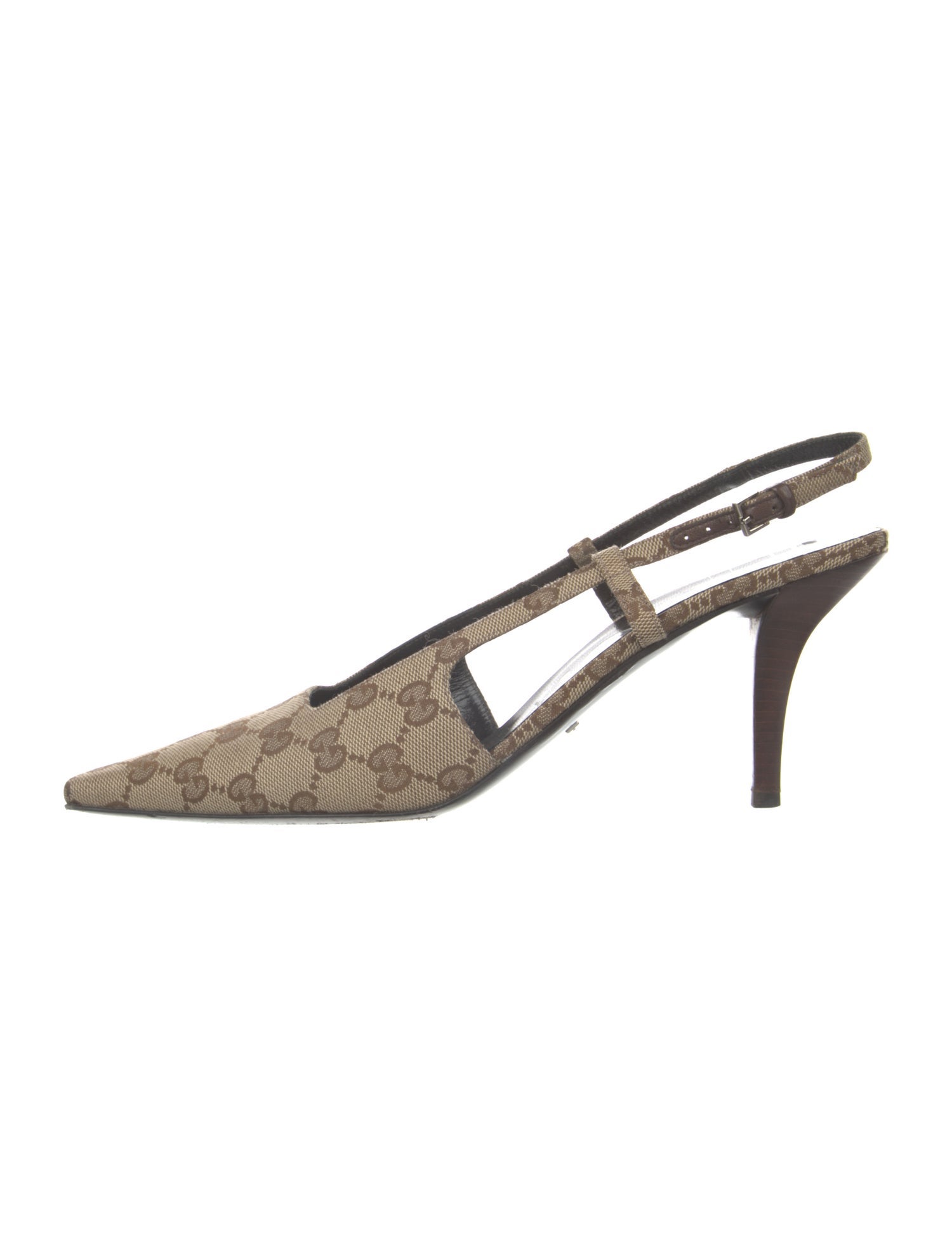Gucci GG Canvas Canvas Slingback Pumps
