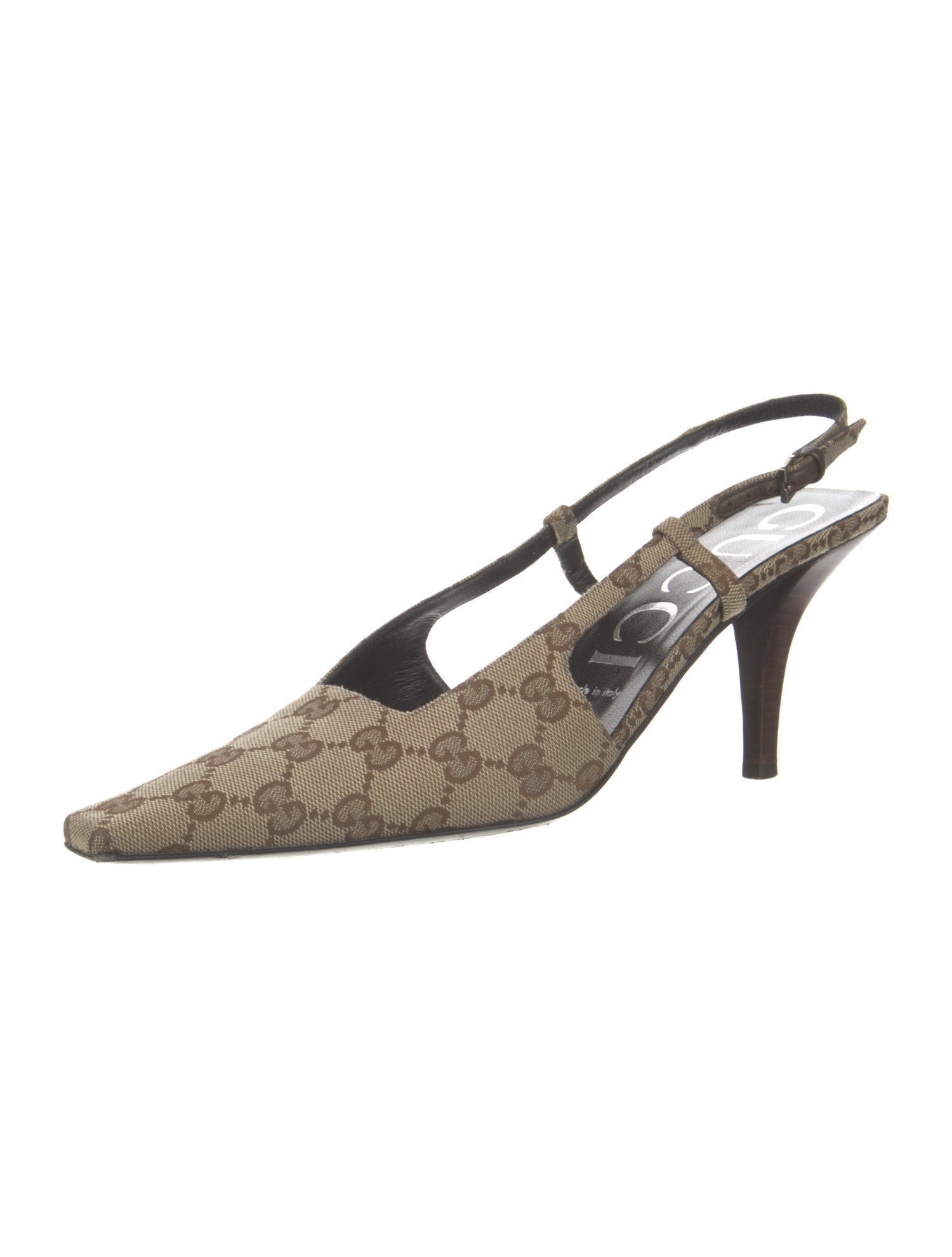 Gucci GG Canvas Canvas Slingback Pumps