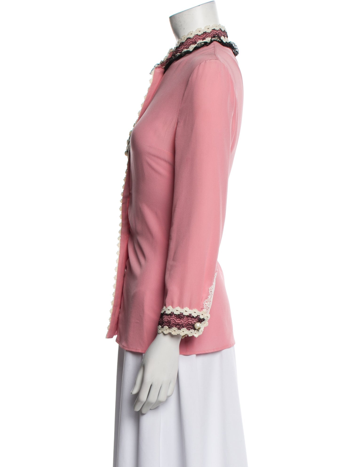 Gucci Silk Mock Neck Blouse