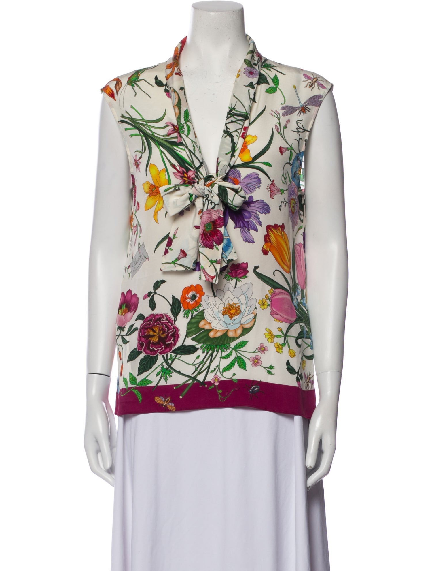 Gucci Silk Floral Print Blouse