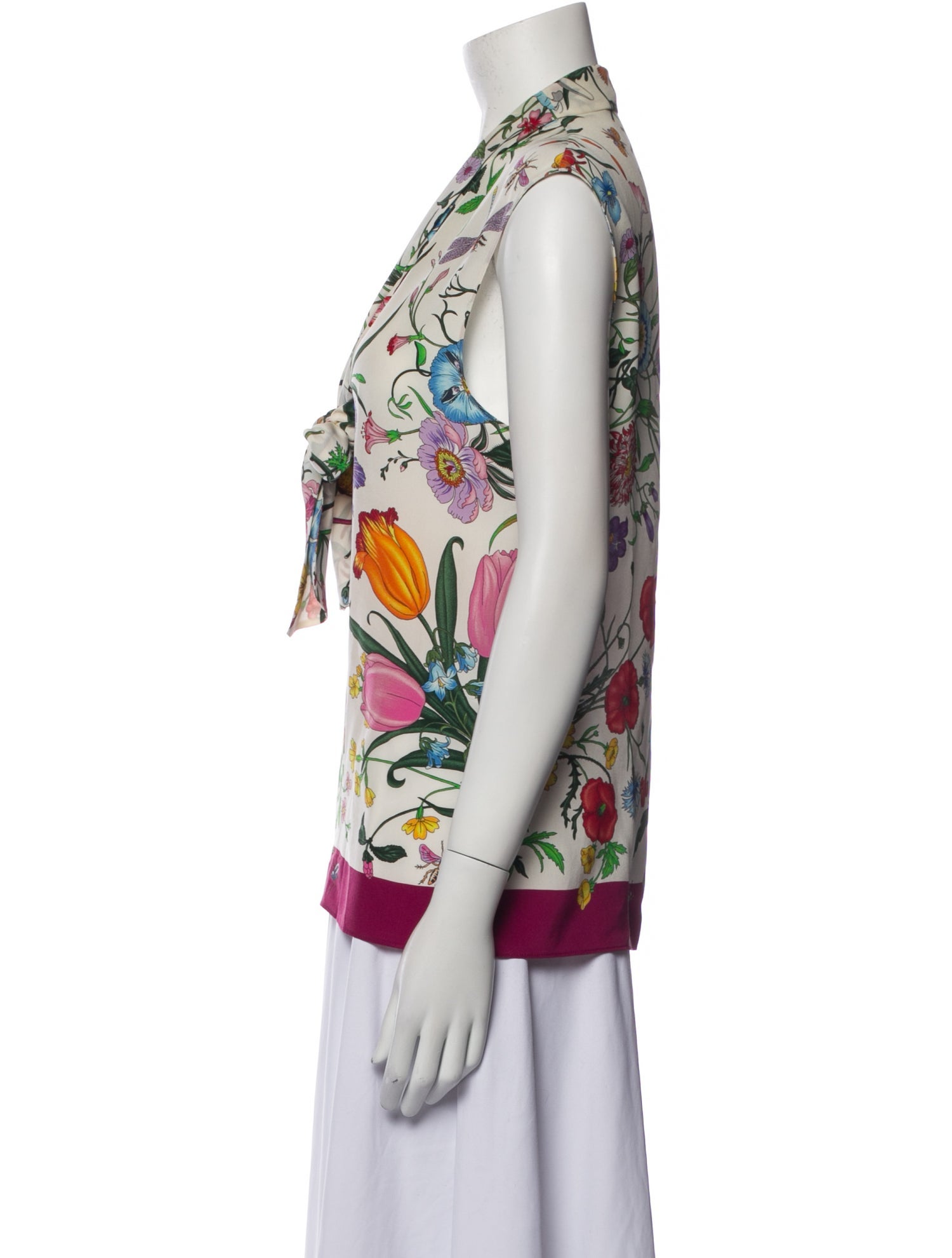 Gucci Silk Floral Print Blouse