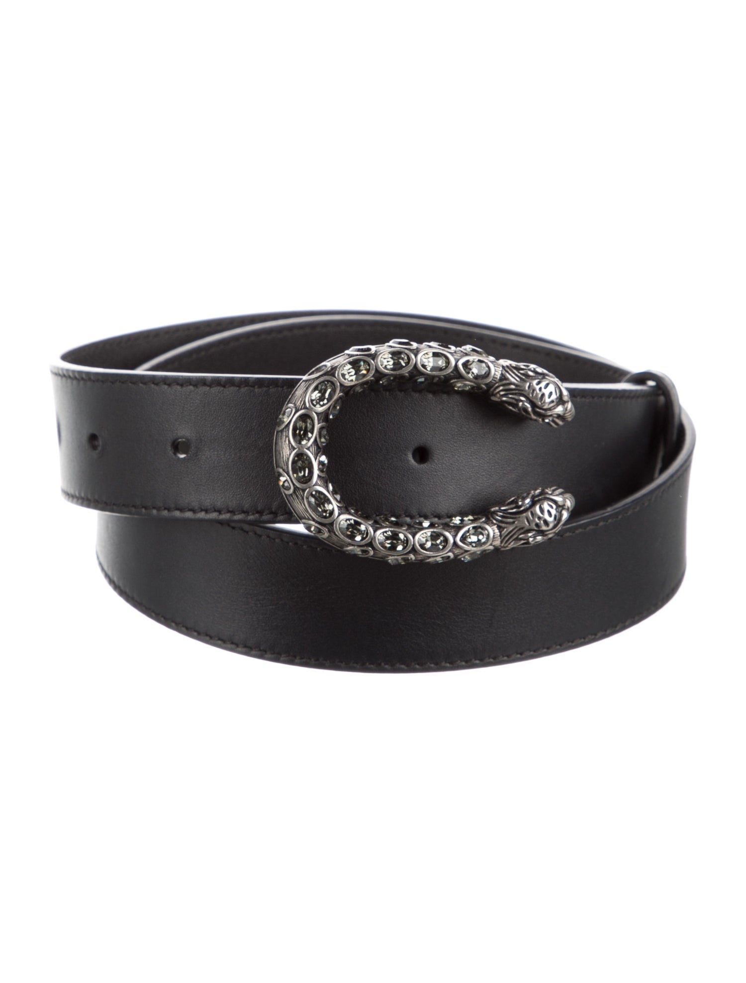 Gucci Leather Crystal Embellishments Belt