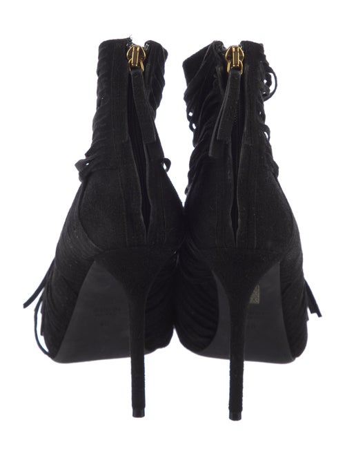Gucci Suede Fringe Trim Accent Boots