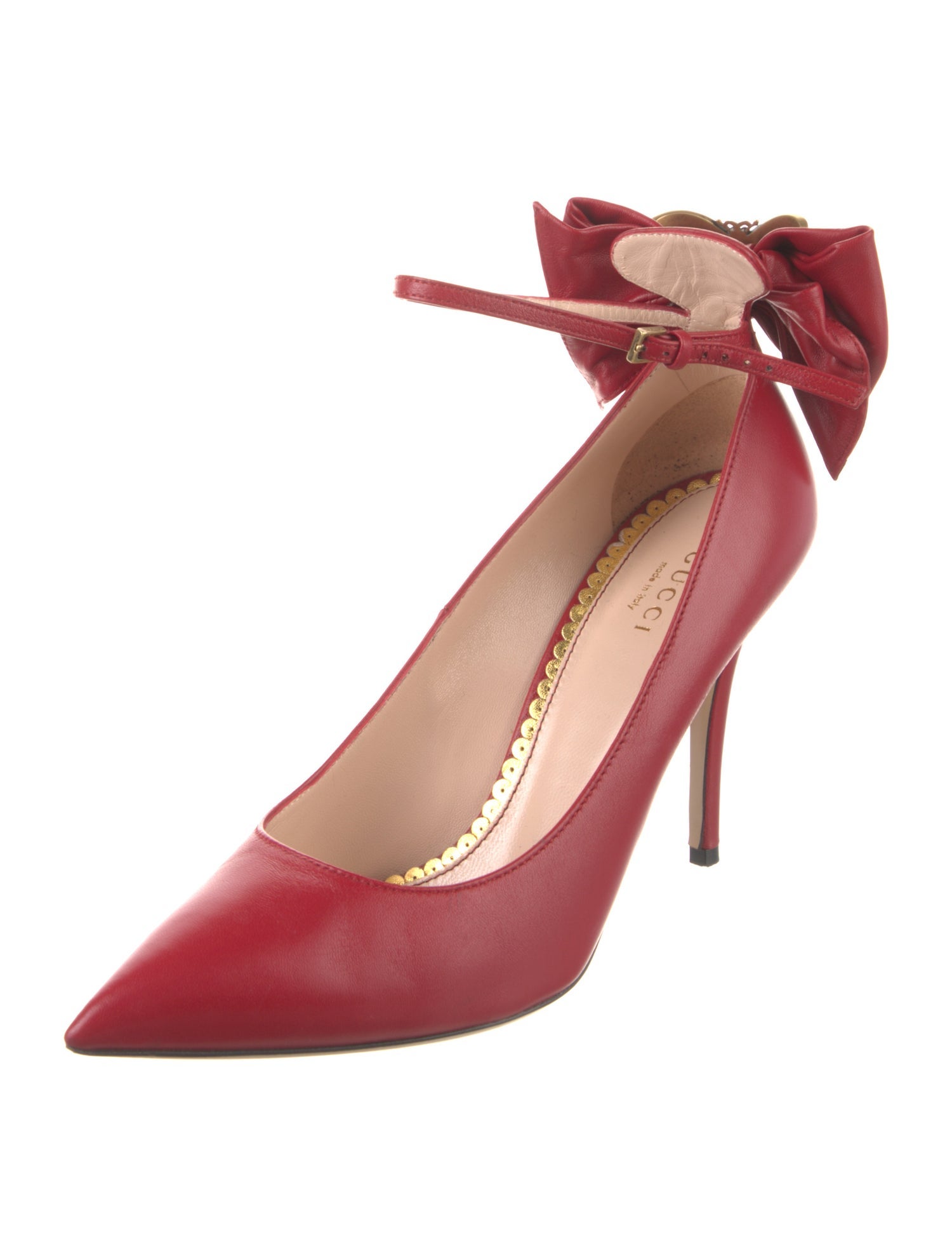 Gucci Bee Accent Leather Pumps