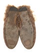 Gucci Canvas Fur Trim Mules