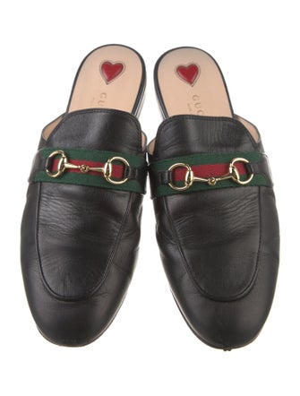 Gucci Web Accent Leather Mules