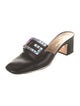 Gucci Leather Crystal Embellishments Mules
