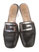 Gucci Leather Crystal Embellishments Mules