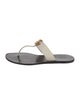 Gucci Double G Logo Leather Flip Flops