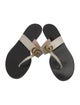 Gucci Double G Logo Leather Flip Flops