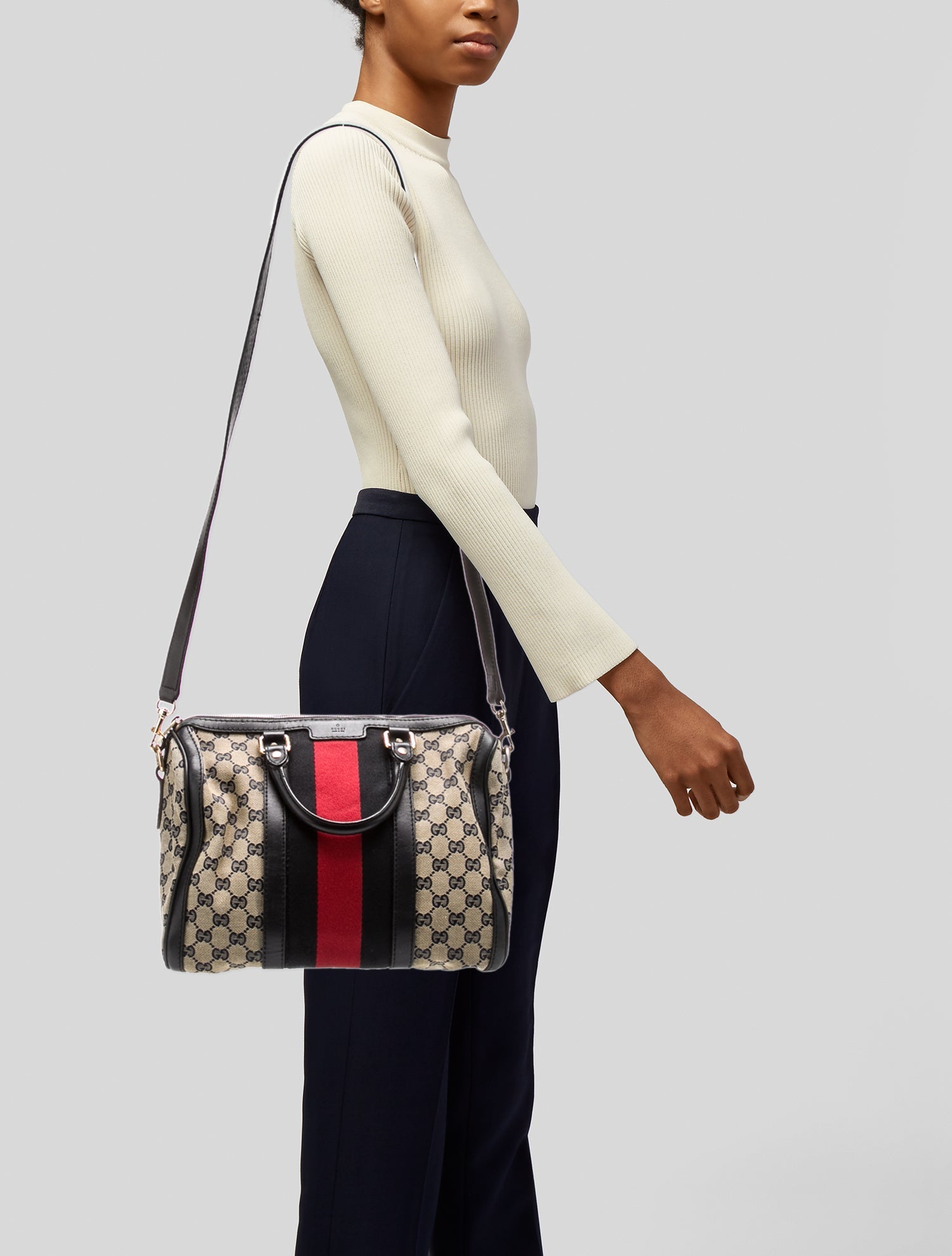 Gucci GG Canvas Web Boston