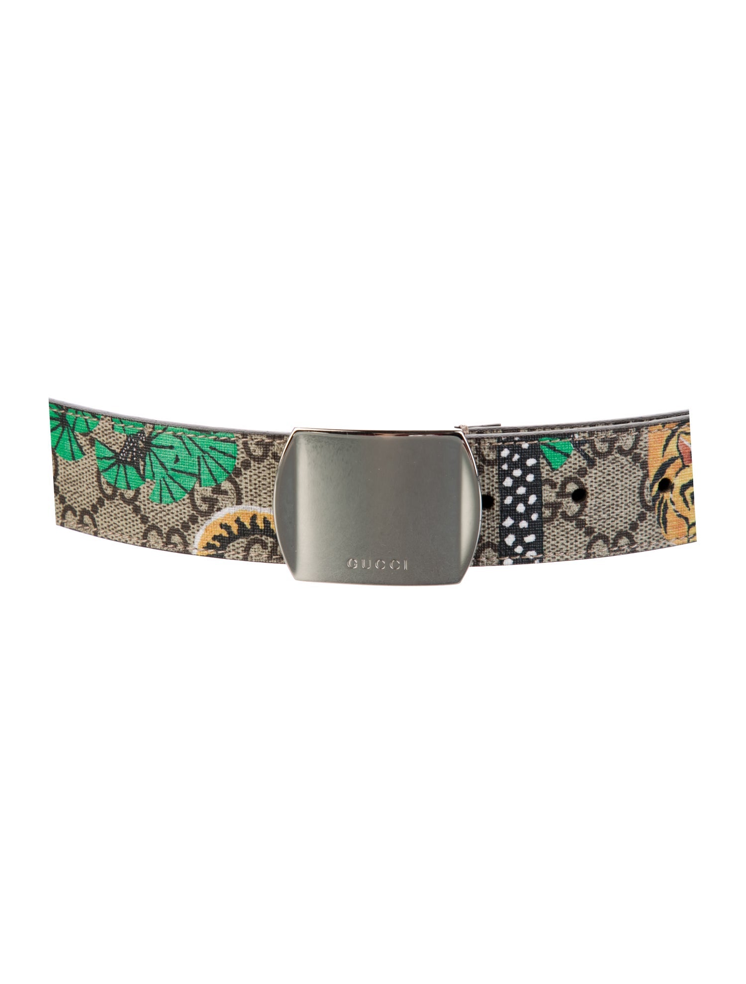 Gucci GG Supreme Leather Trim Embellishment Belt