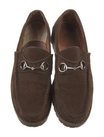 Gucci Horsebit Accent Suede Loafers