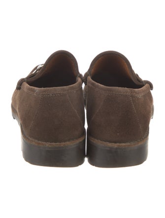 Gucci Horsebit Accent Suede Loafers