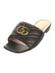 Gucci Double G Logo Leather Slides