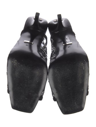 Gucci Mesh Crystal Embellishments Slides