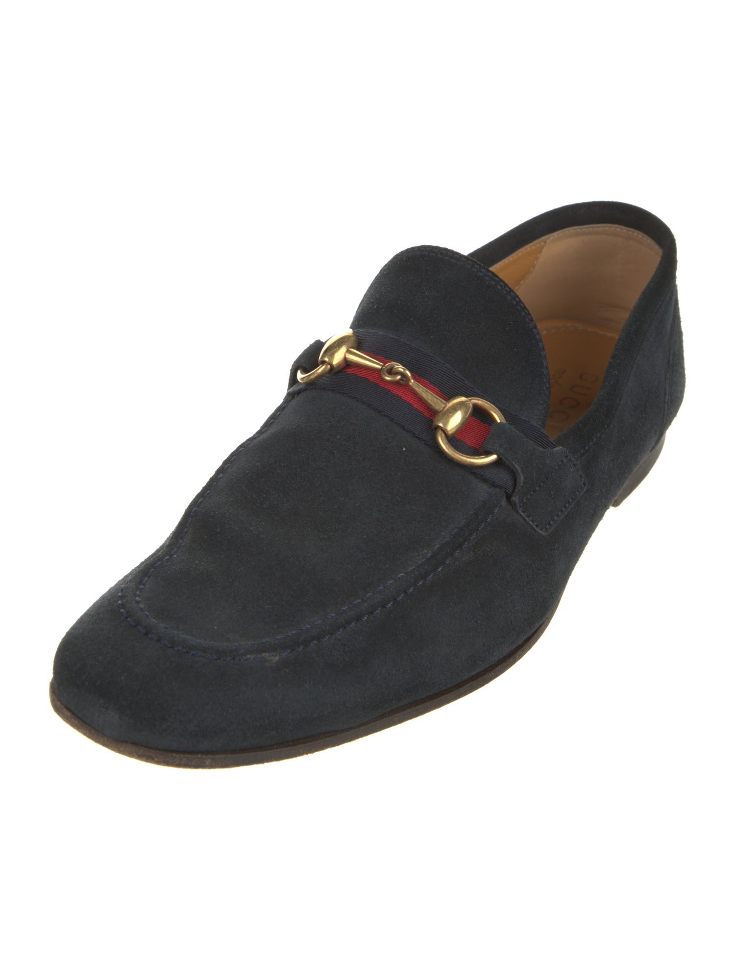 Gucci Web Accent Suede Loafers