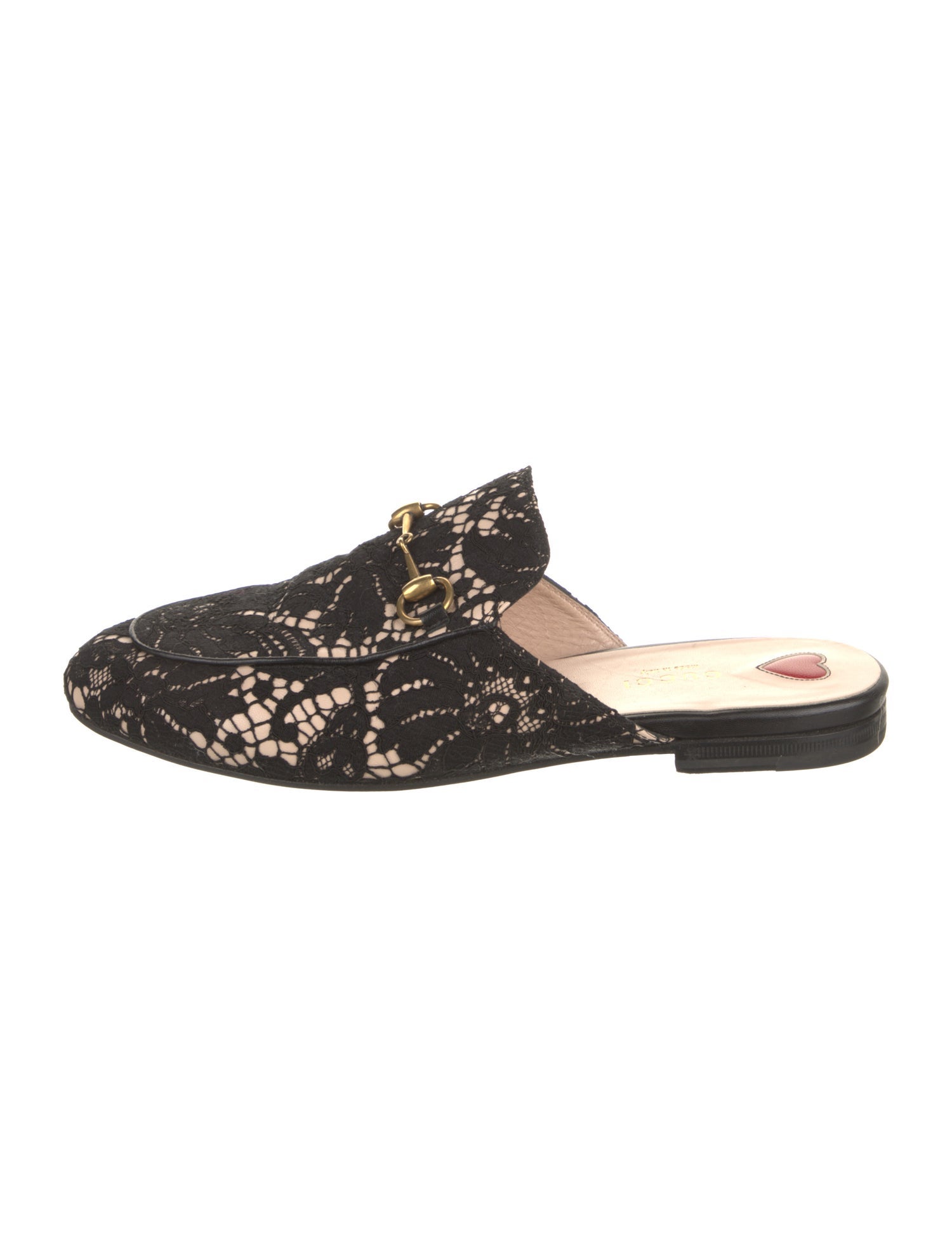 Gucci Horsebit Accent Lace Mules