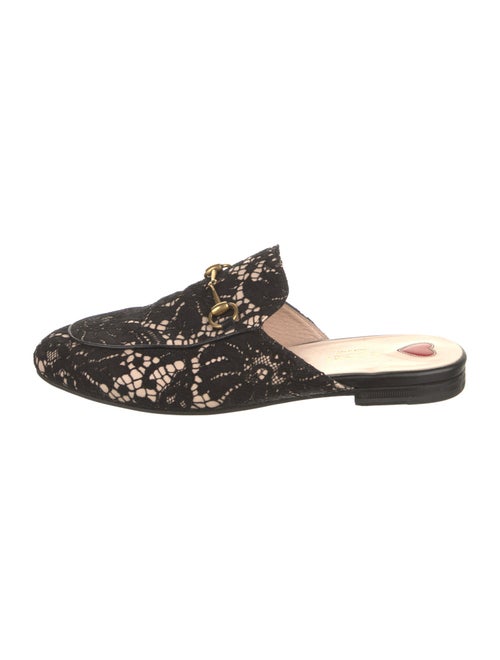 Gucci Horsebit Accent Lace Mules