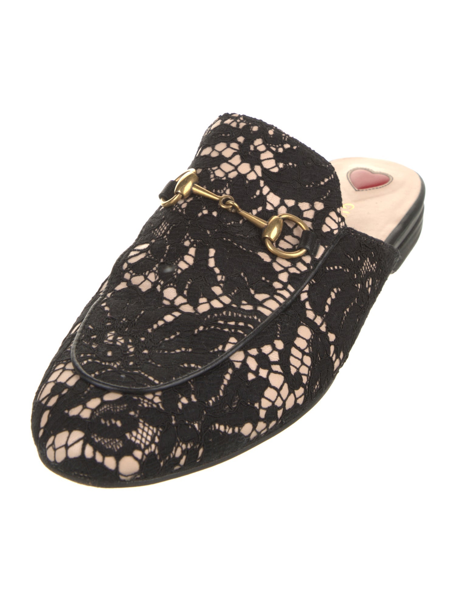 Gucci Horsebit Accent Lace Mules