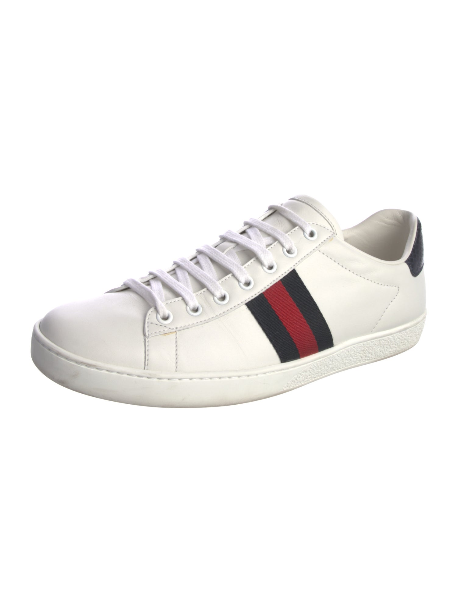 Gucci Web Accent Leather Sneakers