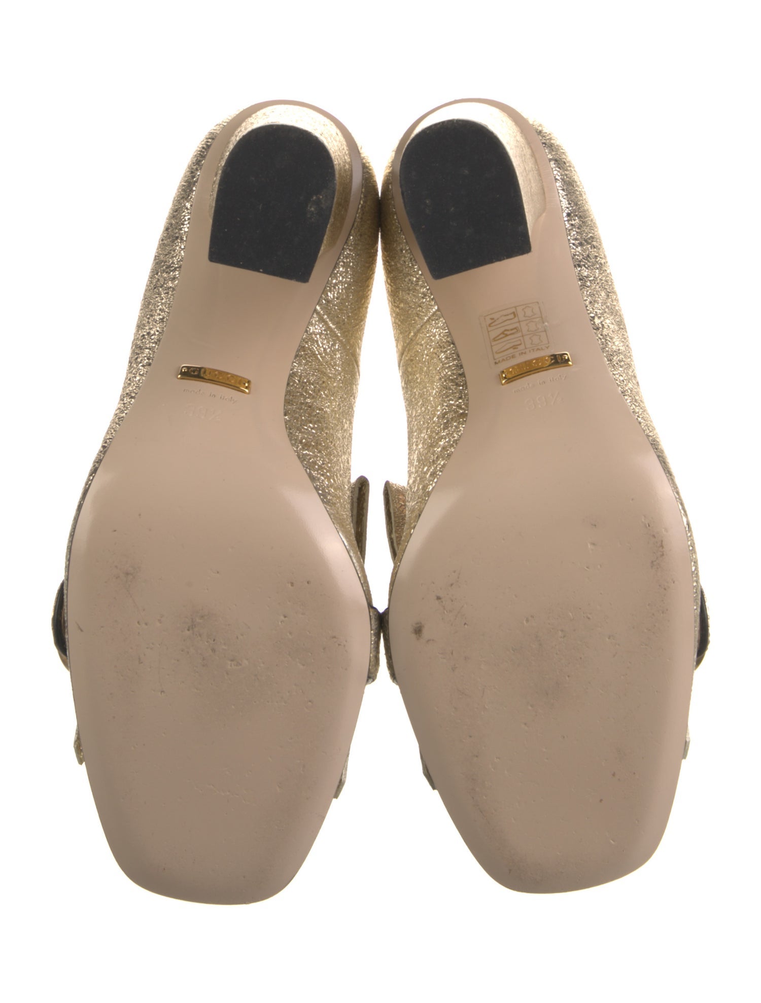 Gucci Leather Fringe Trim Accent Pumps